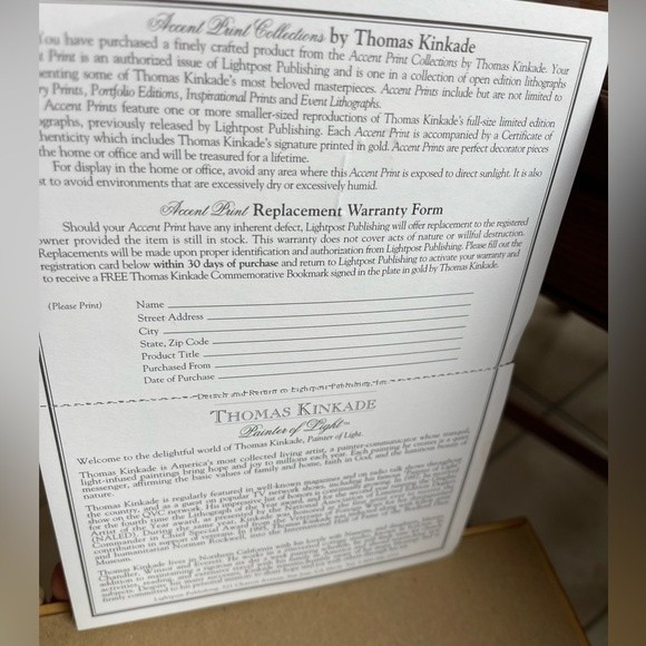 Thomas Kinkade Sweetheart Cottages Matted and Framed Accent Print with COA - Picture 9 of 13